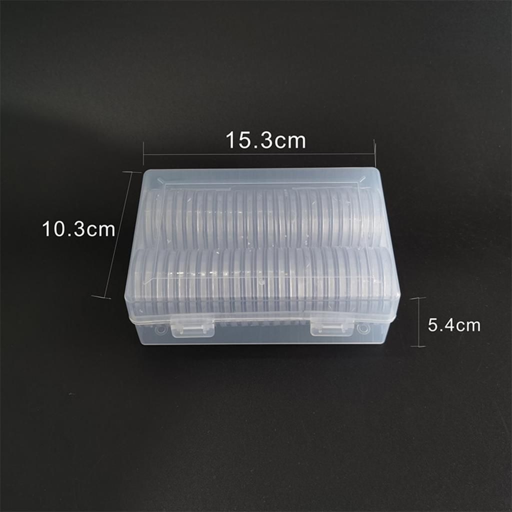 Coins Storage Box Coin Holder  50pcs 40mm Coins Display Dust