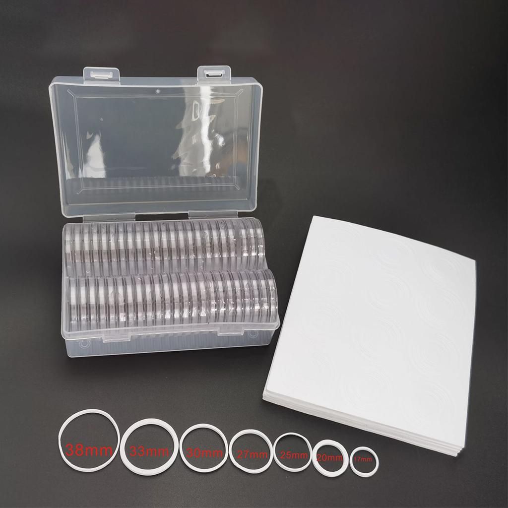 Coins Storage Box Coin Holder  50pcs 40mm Coins Display Dust