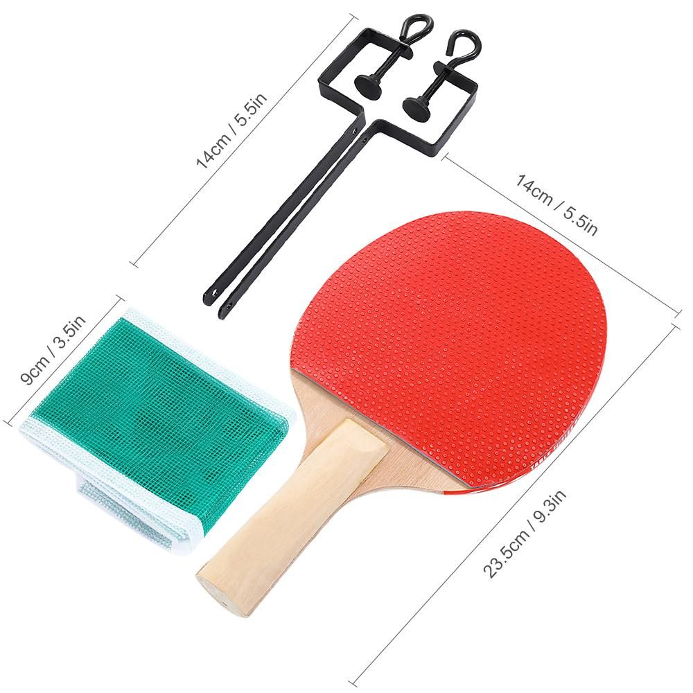 Portable Retractable Ping Pong Post Net Rack Ping Pong Paddles Quality Table Tennis Rackets Set Ping Pong Training Adjustable Extending Net Rack Paddle Bats Sports  Accessories Racquet Bundle Kit with 3 Balls For Both Indoor 