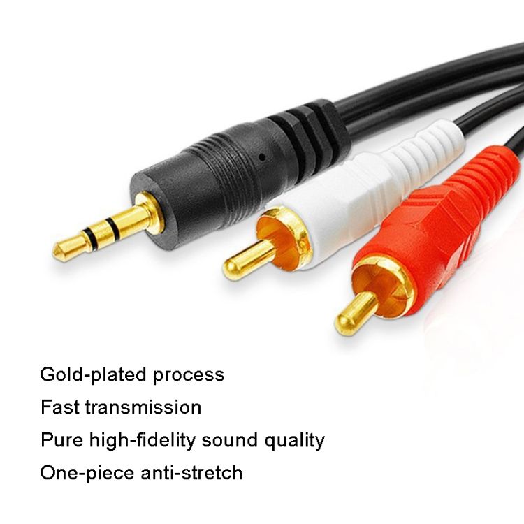 1.5m Full Copper 3.5mm To Double Lotus Audio Cabl
