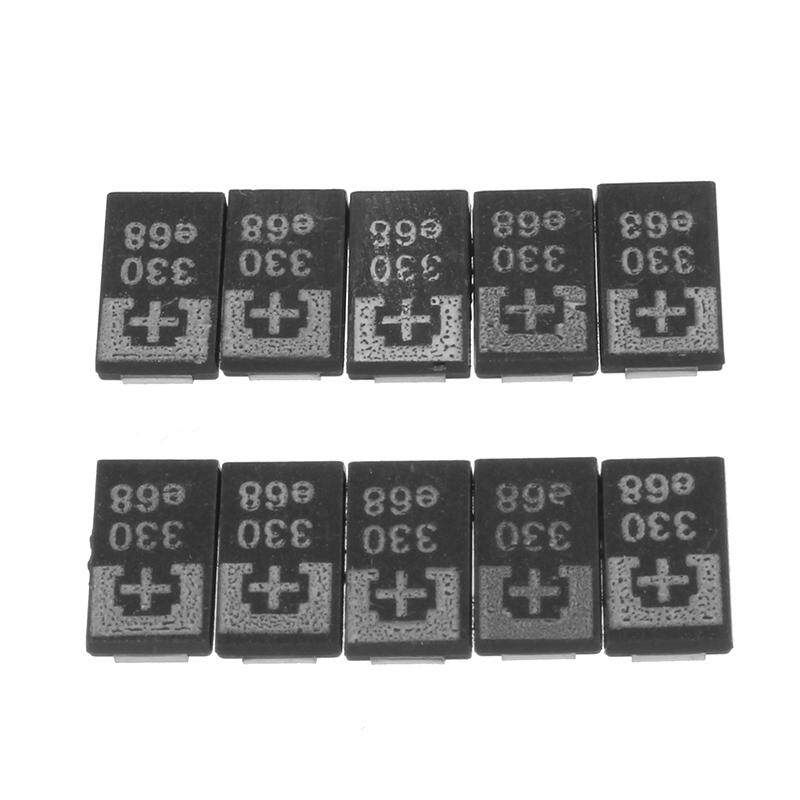 10pcs/lot SMD Tantalum Polymer 2R5TPE330M9 2.5V 330UF POSCAP Polymer Capacitance