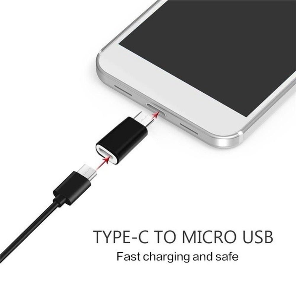 2PCS 3.1 USB-C Type C Male To Micro USB Female Adapter white