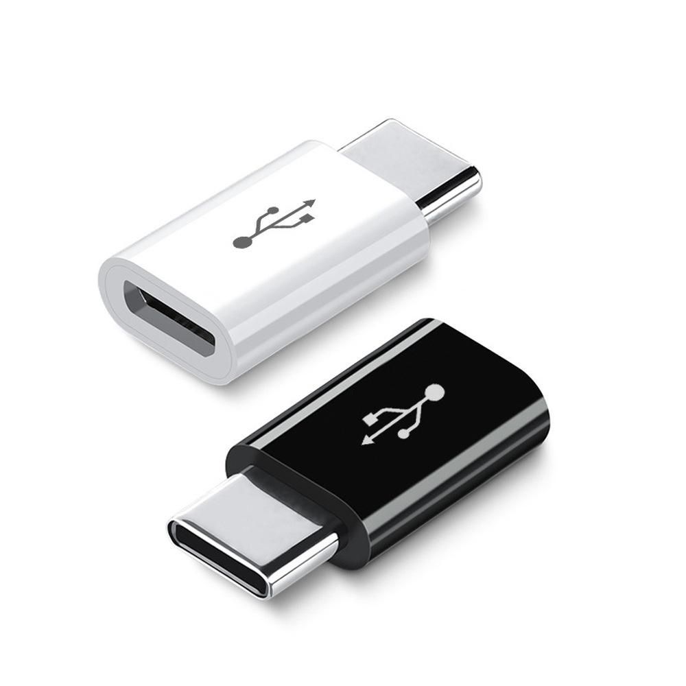 2PCS 3.1 USB-C Type C Male To Micro USB Female Adapter white