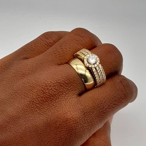 Romanian Wedding And Engagement Ring - Gold