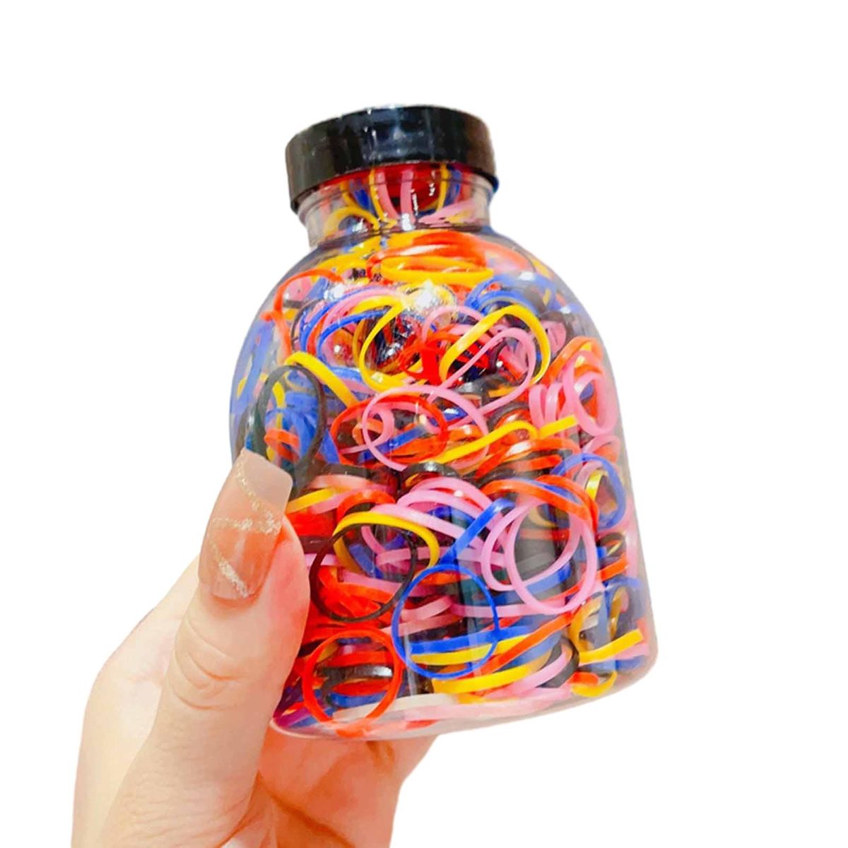 Children Hair Ties Rainbow Bliss Hair Bands 1000 Pcs for Girls Black and Red