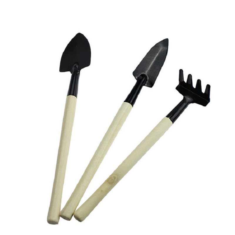 Mini Spade Shovel Harrow Flowerpot Tools Potted Plants Maintenance Suit With Wooden Handle Plant Soil Shovels Gardening Tools