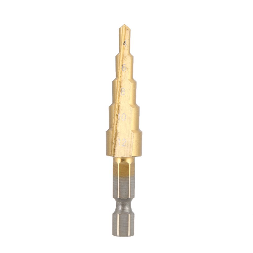 3 Pcs/set HSS Titanium Coated Straight Flute Step Drill Bits