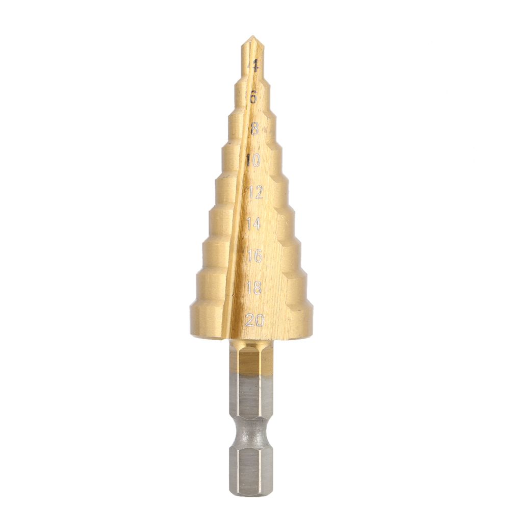 3 Pcs/set HSS Titanium Coated Straight Flute Step Drill Bits