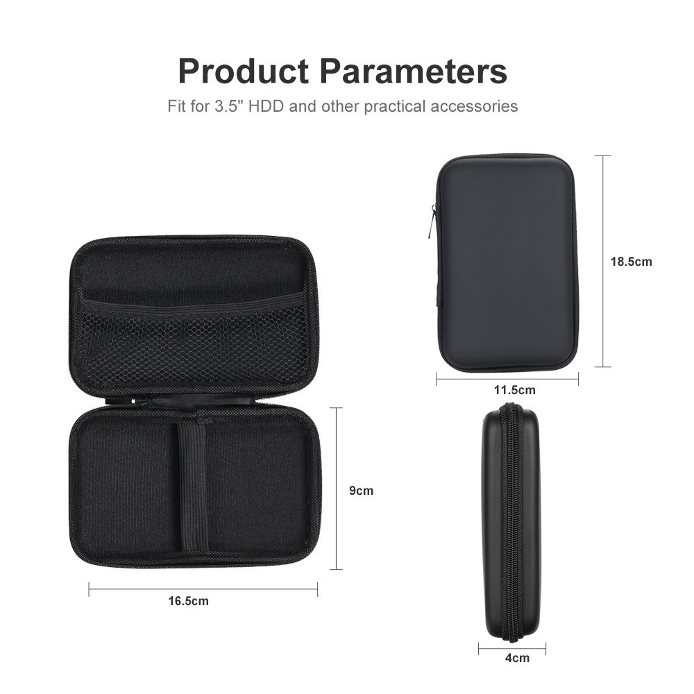 EVA Shockproof 3.5" Hard Drive Carrying Case Pouch Bag
