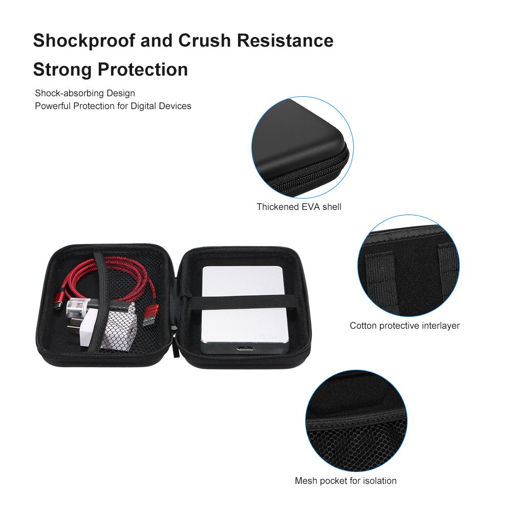 EVA Shockproof 3.5" Hard Drive Carrying Case Pouch Bag