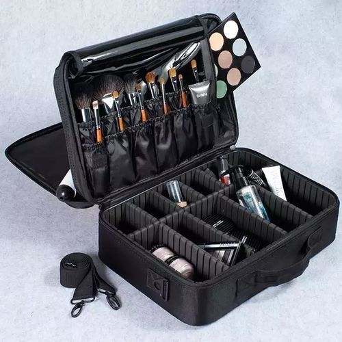 Portable Make Up Bag Case Cosmetic Storage Beauty Waterproof Box Professional Pink/Black