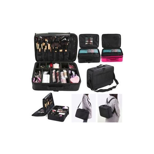 Portable Make Up Bag Case Cosmetic Storage Beauty Waterproof Box Professional Pink/Black