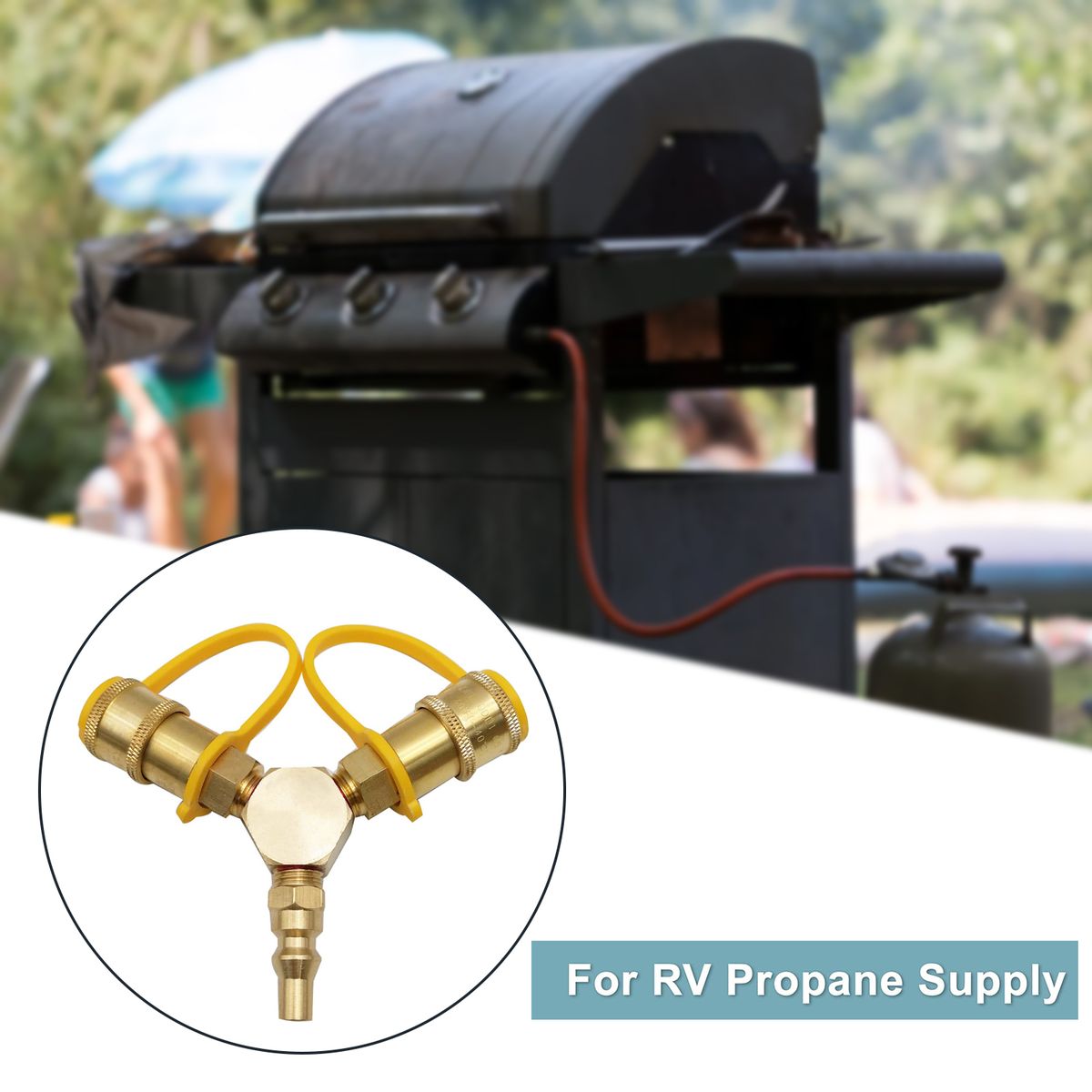 1/4'' RV Propane Quick Connect Adapter Solid Brass Y