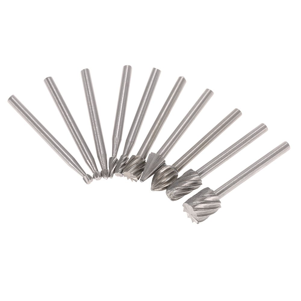 Electric Grinding Accessories 10pcs 3mm Shank HSS Router