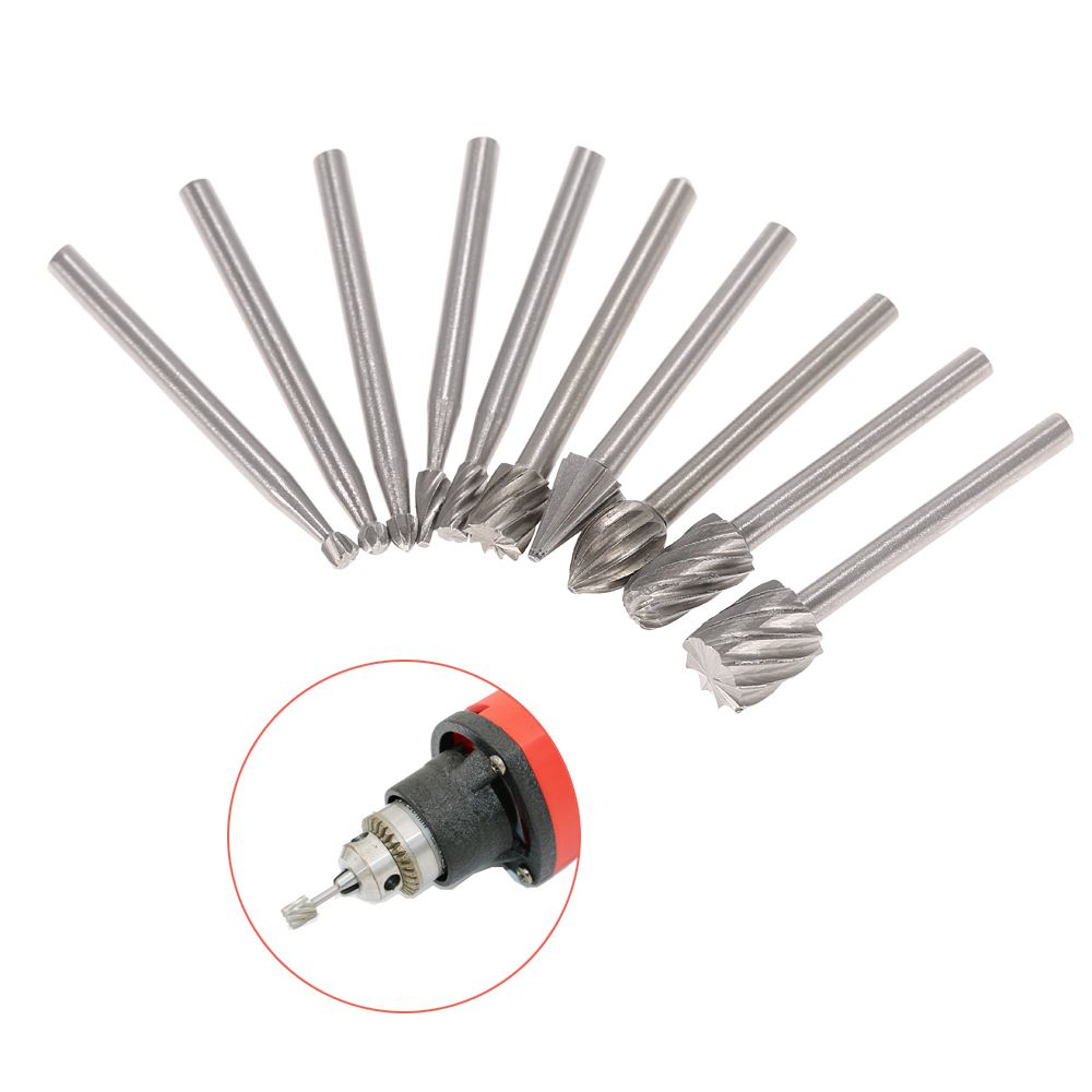 Electric Grinding Accessories 10pcs 3mm Shank HSS Router
