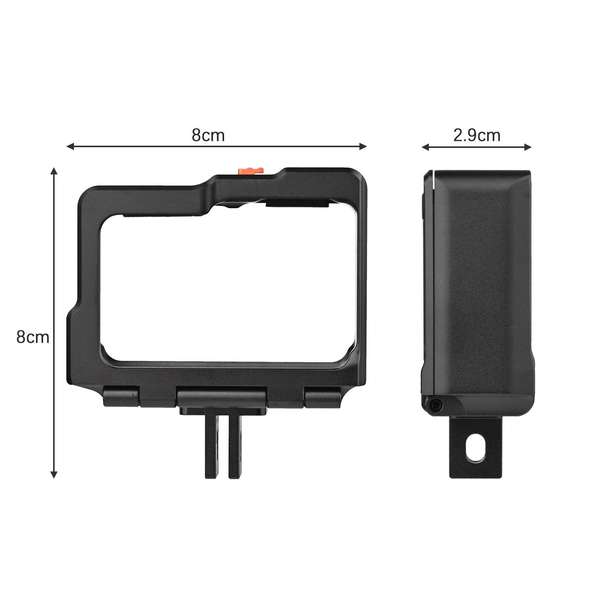 Metal Sports Camera Video Cage with Dual Cold Shoe Mounts Protective Frame Cage Vlog Accessories Replacement for Insta360 ONE R/ RS