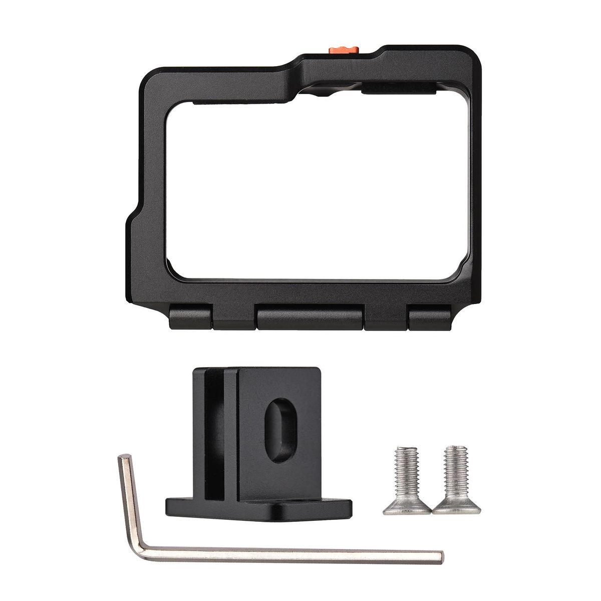 Metal Sports Camera Video Cage with Dual Cold Shoe Mounts Protective Frame Cage Vlog Accessories Replacement for Insta360 ONE R/ RS