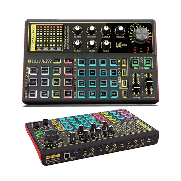 SK300 Audio Interface Sound Card Podcast Microphone Voice Changer Mixer