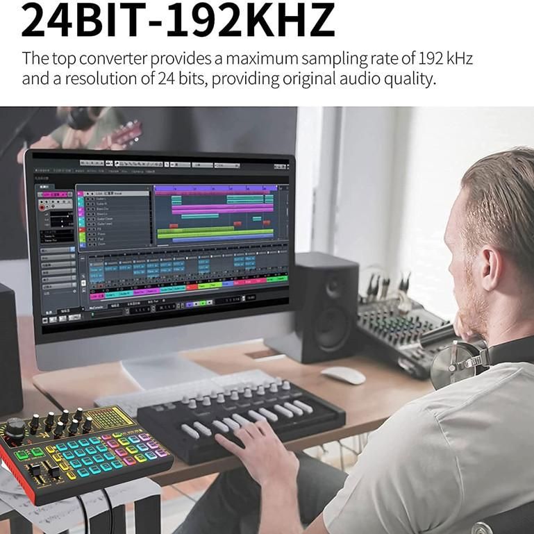 SK300 Audio Interface Sound Card Podcast Microphone Voice Changer Mixer