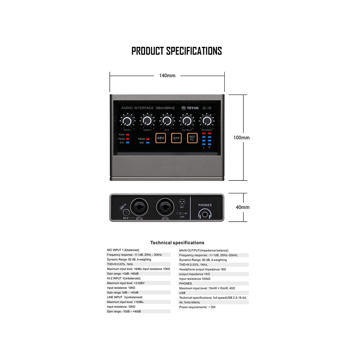 Q16 Professional Microphone Recording Sound Card