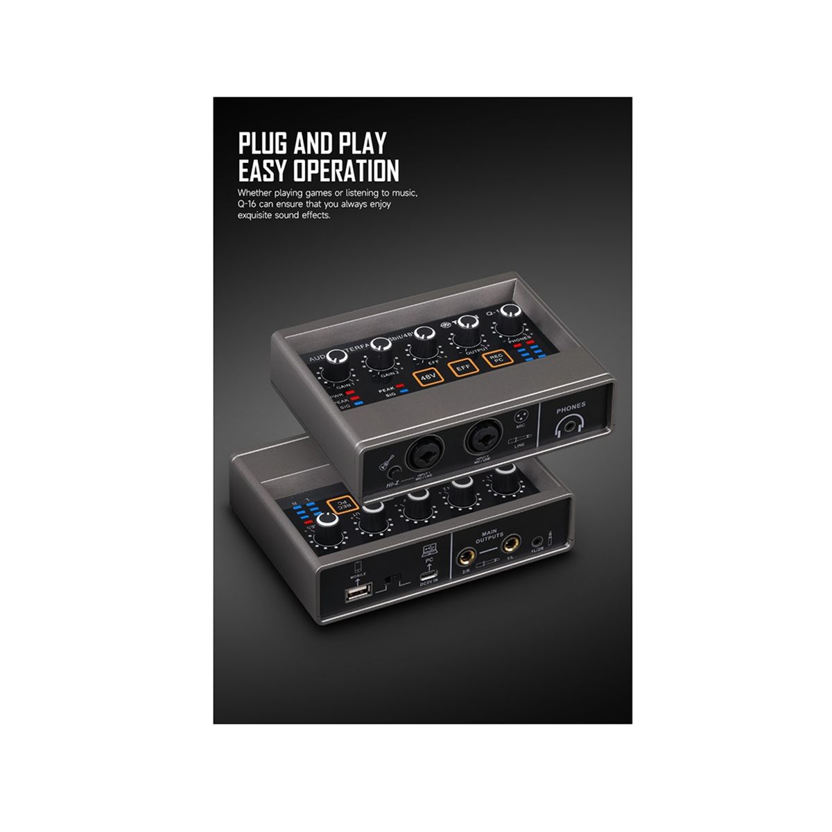 Q16 Professional Microphone Recording Sound Card