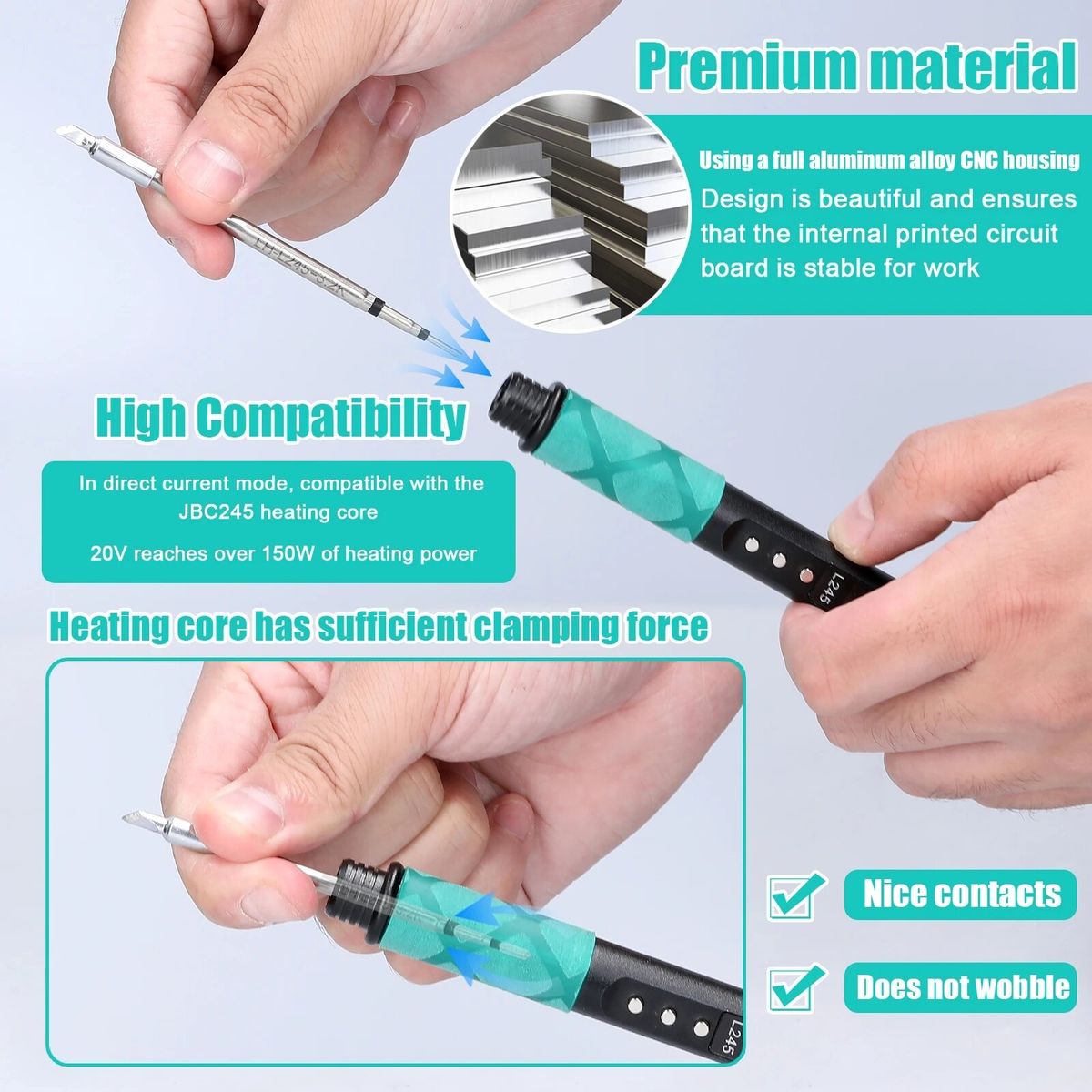 65W L245 Electric Soldering Iron Power Supplying Aluminum