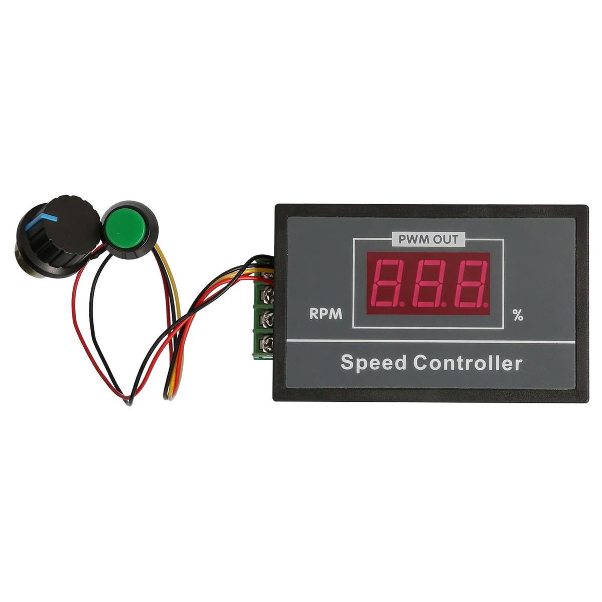 DC6-60V 12V 24V 36V 48V 0-30A PWM Motor Speed Controller Panel with Start&Stop Switch Percentage Digital Display TE1256