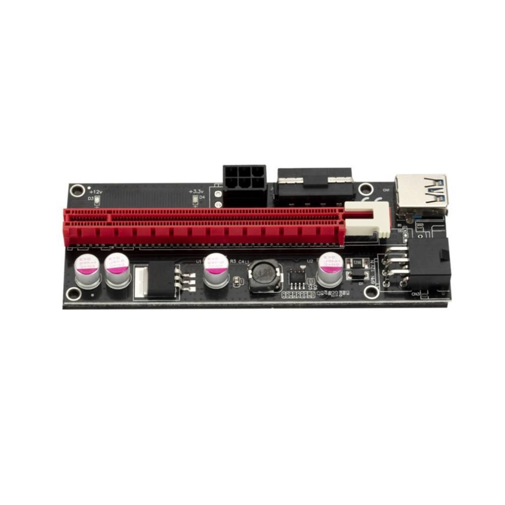 PCI-E1X to 16X Graphics Card Extension Cable Ver009S USB3.0 Cable 6Pin Expansion Card