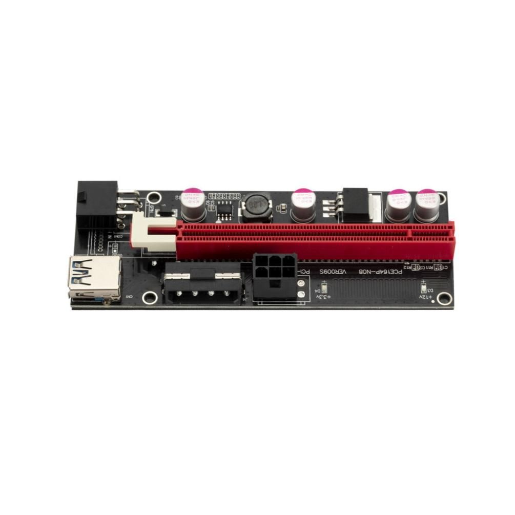 PCI-E1X to 16X Graphics Card Extension Cable Ver009S USB3.0 Cable 6Pin Expansion Card