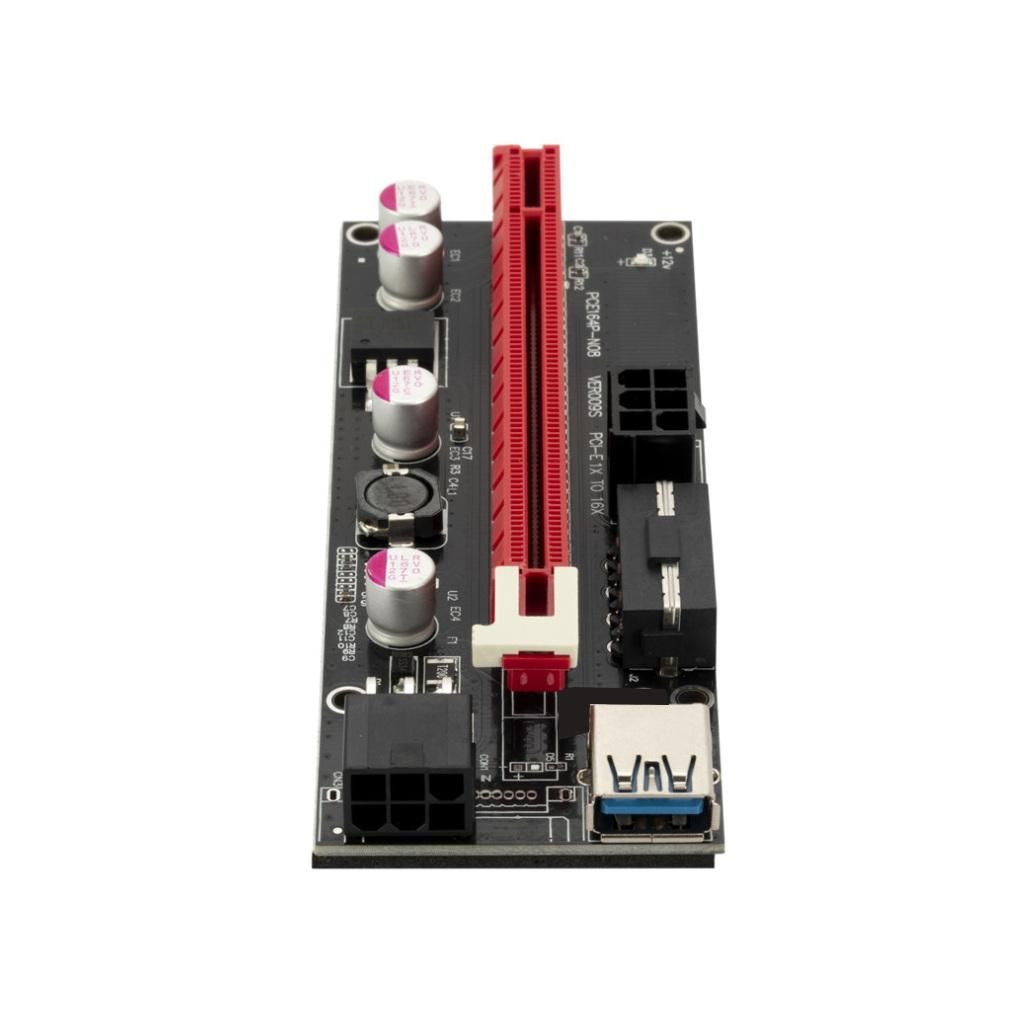 PCI-E1X to 16X Graphics Card Extension Cable Ver009S USB3.0 Cable 6Pin Expansion Card