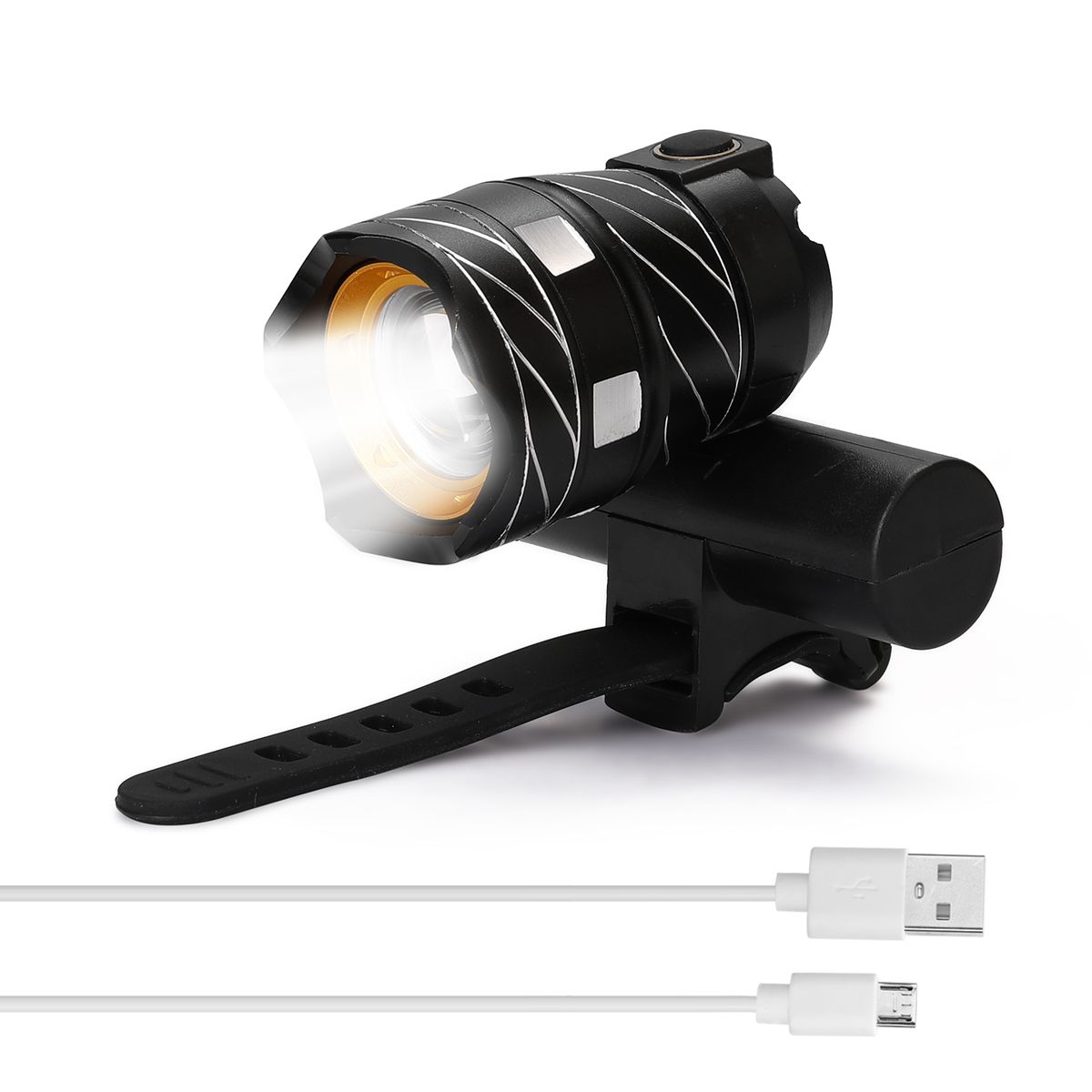 LED USB Rechargeable Outdoor Zoomable Bicycle Light Bike