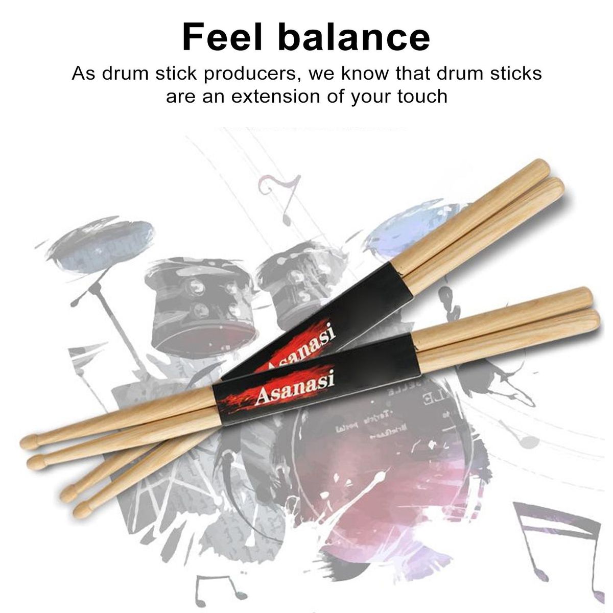Non-slip Drum Sticks Ultralight Drop-shaped for Professional 5A
