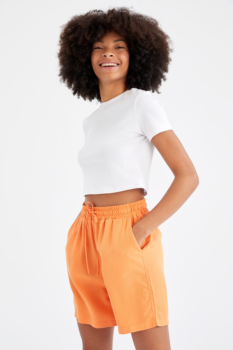 Woman Relax Fit Woven Short - Orange