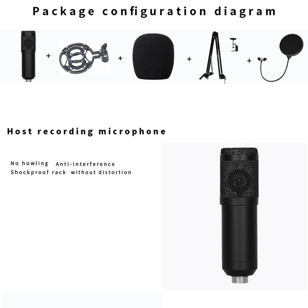 BM800 Condenser Microphone V8 Sound Card Mixer Live Broadcast Recording Set Mic Phone K Song Computer Karaoke Sing