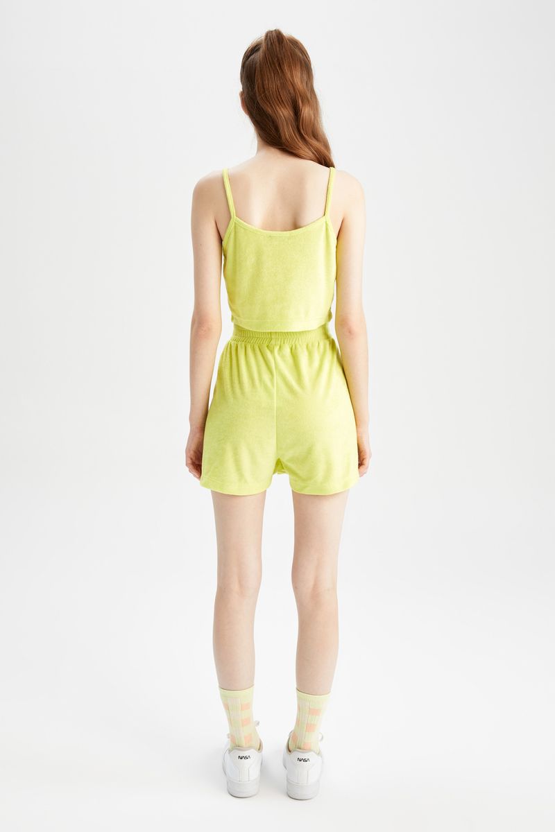 Woman Regular Fit Knitted Short-Lemon