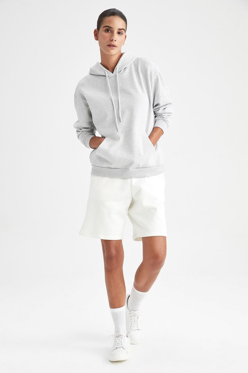Woman Casual Basic Knitted Short - White