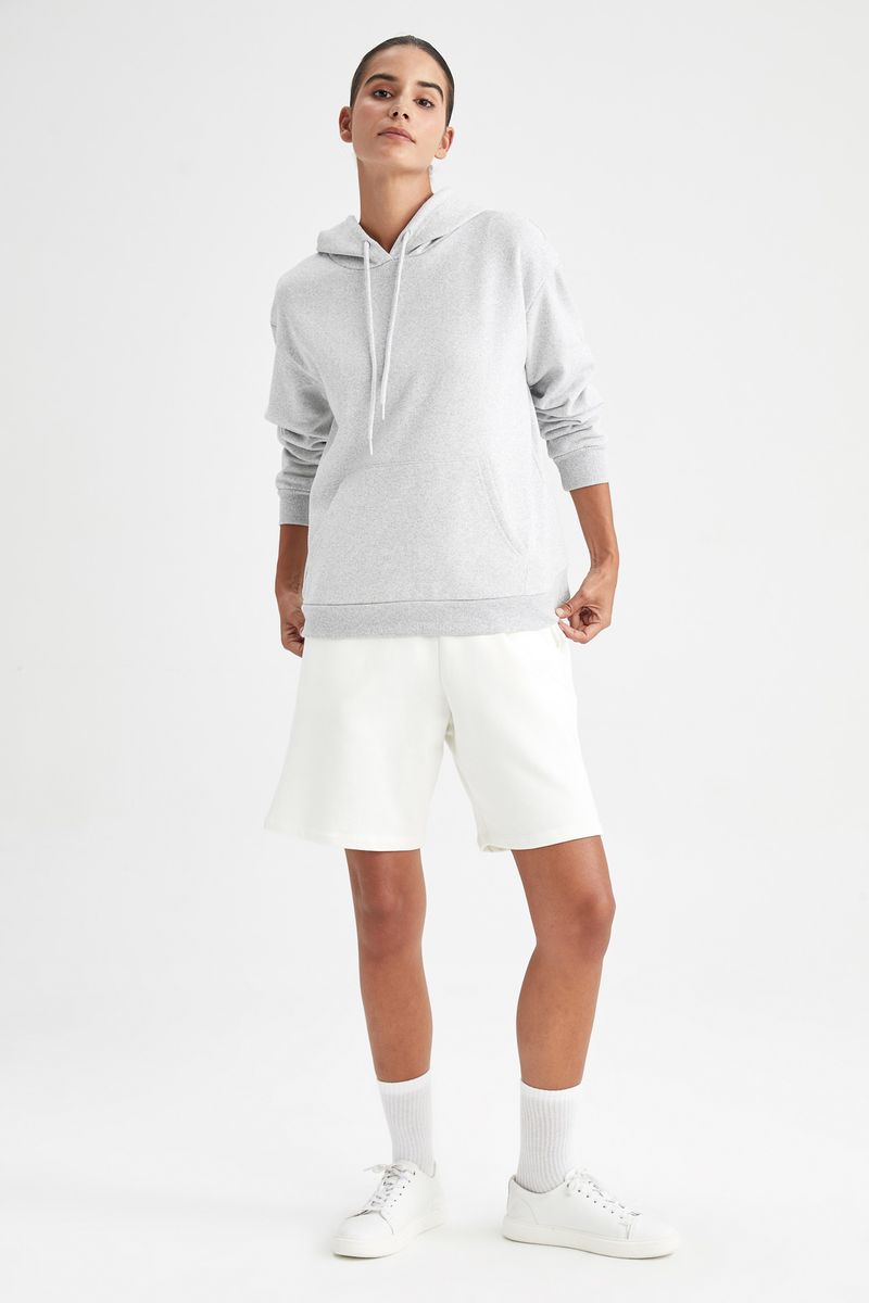 Woman Casual Basic Knitted Short - White
