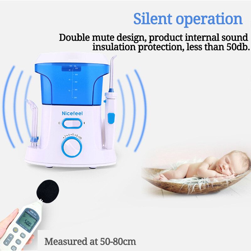 FC168 Electric Dental Floss 125psi Tooth Cleaner Household Teeth Washer Desktop Water Jet Pick Flosser Oral Irrigator Electric Teeth Cleaner Dental With 7 Tips - 600ml