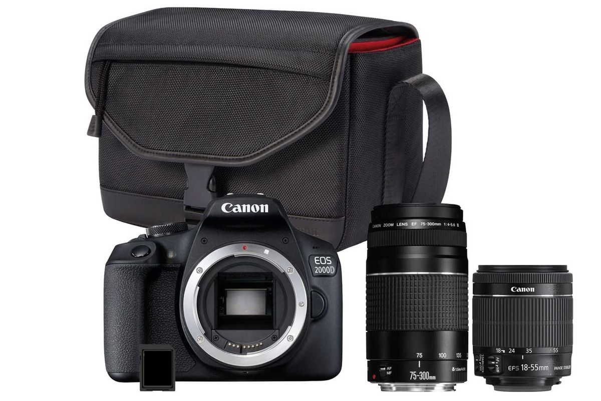 2000D DSLR Camera With 18-55Mm & 75-300mm And Free Bag
