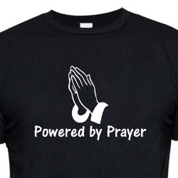 Powered By Prayer Print Tshirt - Black