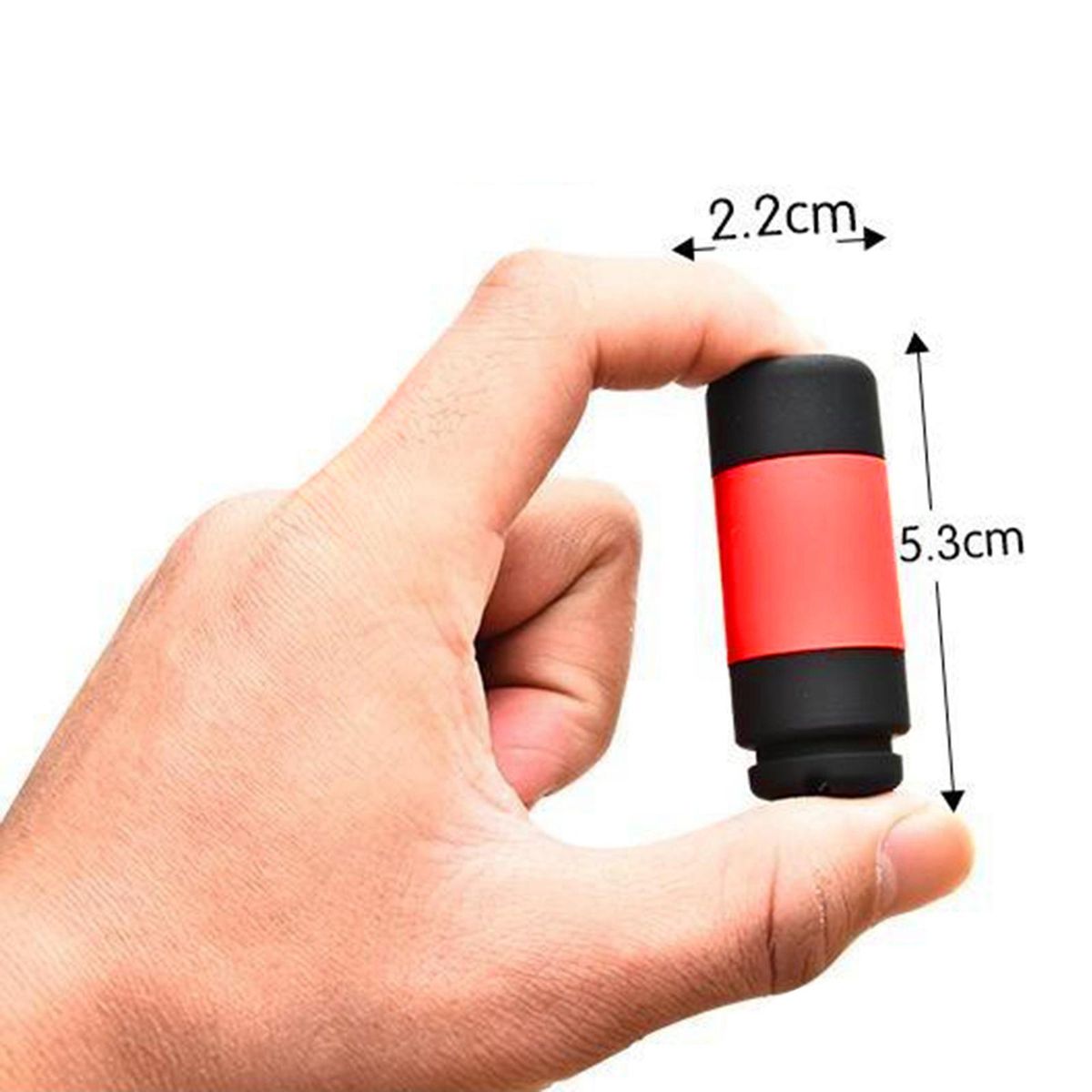 Small LED Light USB Rechargeable Flashlight Lamp Keychain Pocket Red