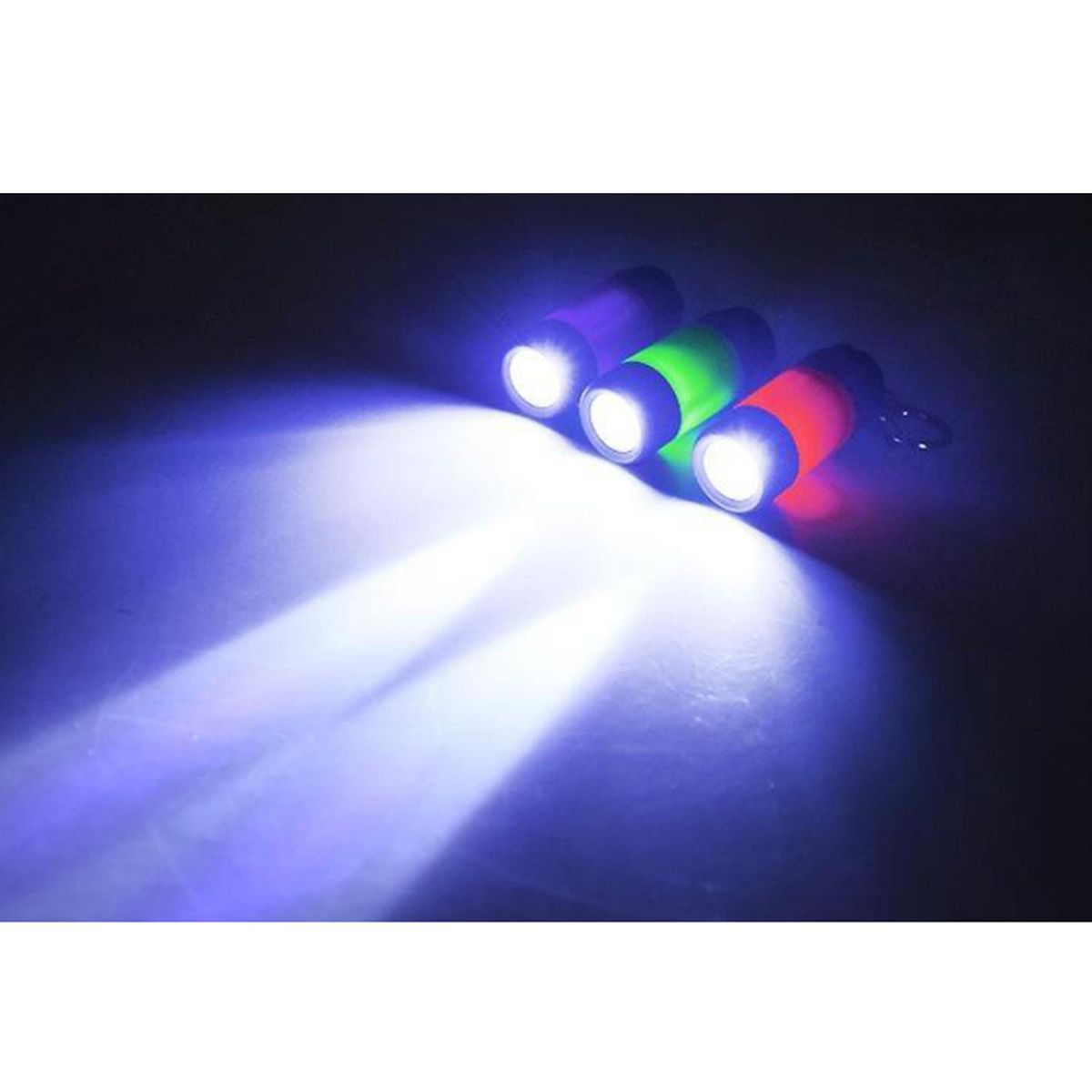 Small LED Light USB Rechargeable Flashlight Lamp Keychain Pocket Red