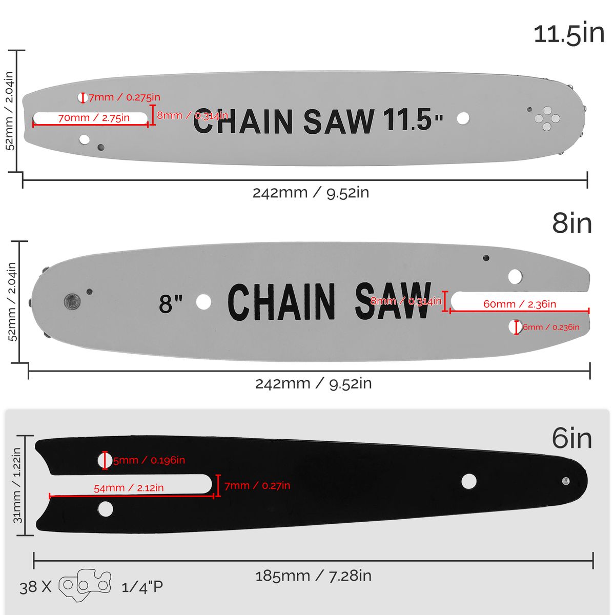 Guide Plate Electric Chainsaw Replaceable Guide Plates