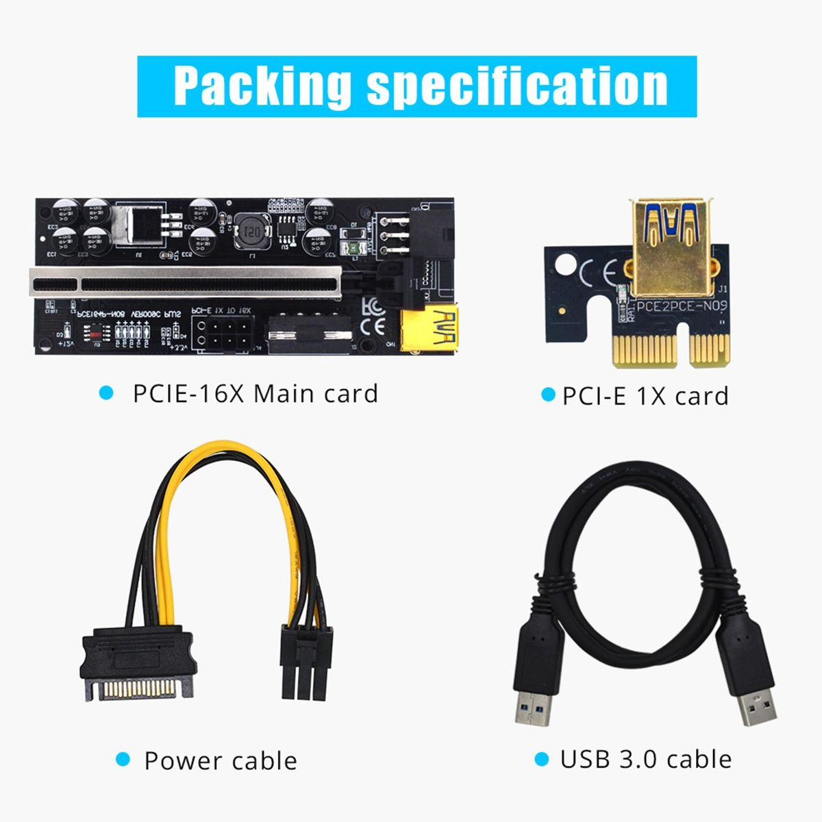 Version Riser 009C Plus PCI to E 1X 4X 8X 16X Extender Riser Card PCIE PCI Graphics Extension Miner Mining A
