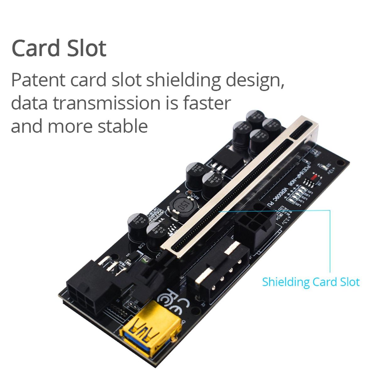 Version Riser 009C Plus PCI to E 1X 4X 8X 16X Extender Riser Card PCIE PCI Graphics Extension Miner Mining A