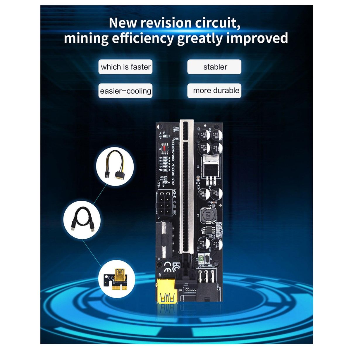 Version Riser 009C Plus PCI to E 1X 4X 8X 16X Extender Riser Card PCIE PCI Graphics Extension Miner Mining A