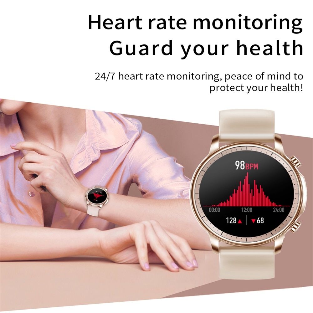 V23 1.28inch IPS Color Screen Smart Watch IP67 Waterproof,Support Heart Rate Monitoring/Blood Pressure Monitoring/Blood Oxygen Monitoring/Sleep Monitoring(Gray)