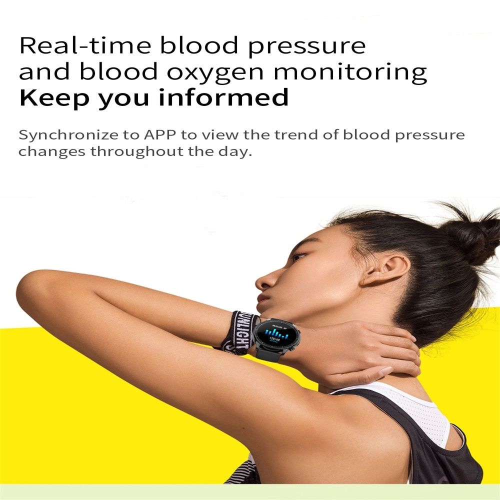 V23 1.28inch IPS Color Screen Smart Watch IP67 Waterproof,Support Heart Rate Monitoring/Blood Pressure Monitoring/Blood Oxygen Monitoring/Sleep Monitoring(Gray)
