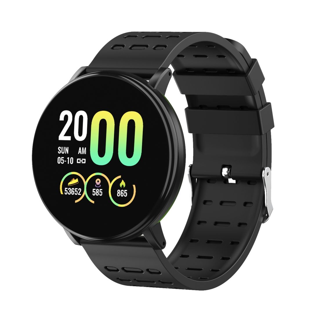 119plus 1.3inch IPS Color Screen Smart Watch IP68 Waterproof,Support Call Reminder /Heart Rate Monitoring/Blood Pressure Monitoring/Blood Oxygen Monitoring(Black)