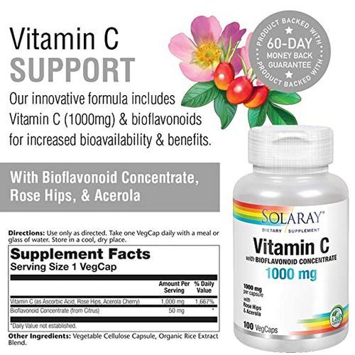 Vitamin C With 1000 Mg, 100 Cap Bioflavonoid Concentrate